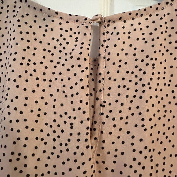 Halogen 3X Light Pink & Black Polka Dot Blouse – Short Sleeves - Picture 3 of 6